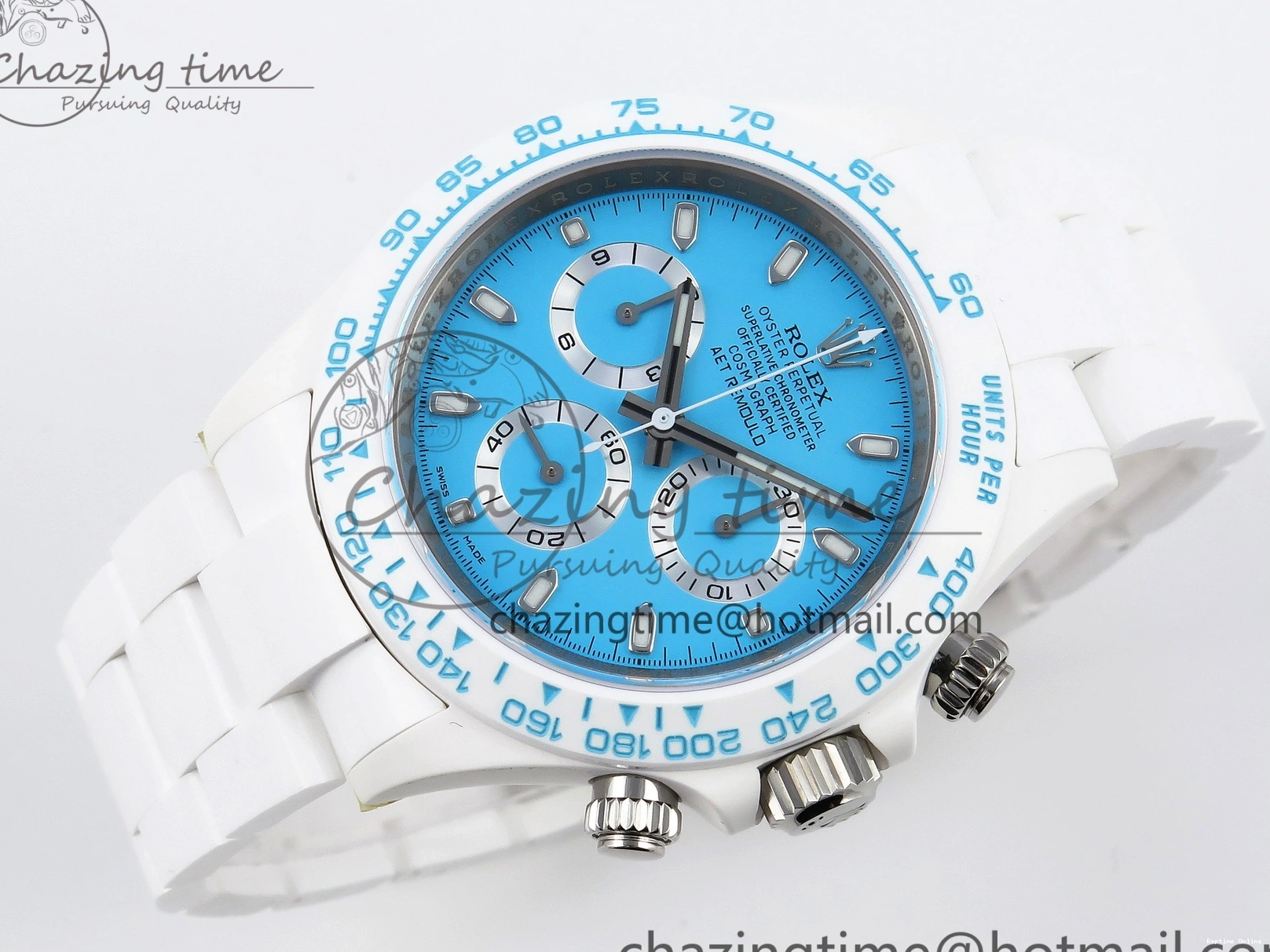 1224 Daytona AET White Ceramic Case and Bracelet Tiffany Blue Dial SA4130 V GoAnywhere 1889